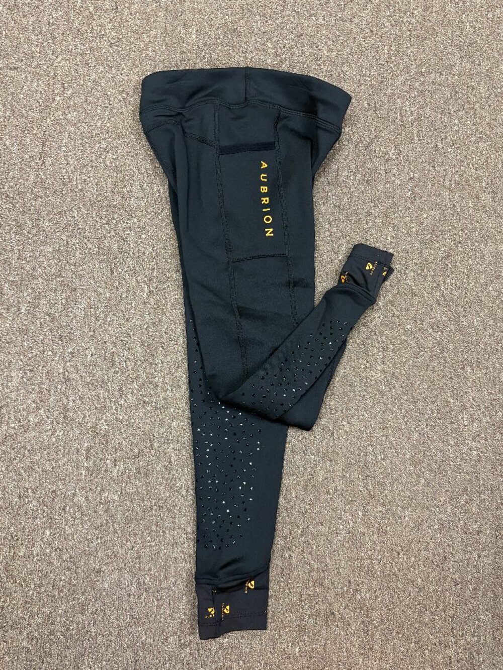 Aubrion Youth  Porter Winter Riding Tights- Jet Black